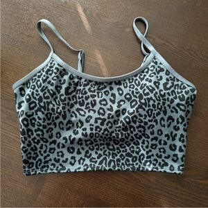 NWT Victoria's Secret PINK Gray Leopard Sports Bra Women's Medium
